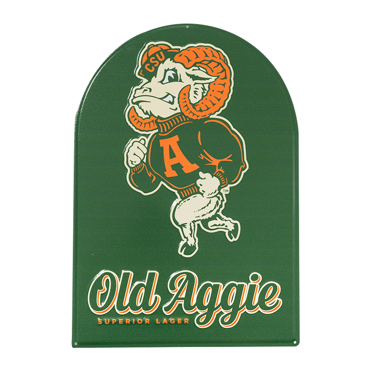 New Belgium Old Aggie metal tacker sign CSU Rams 