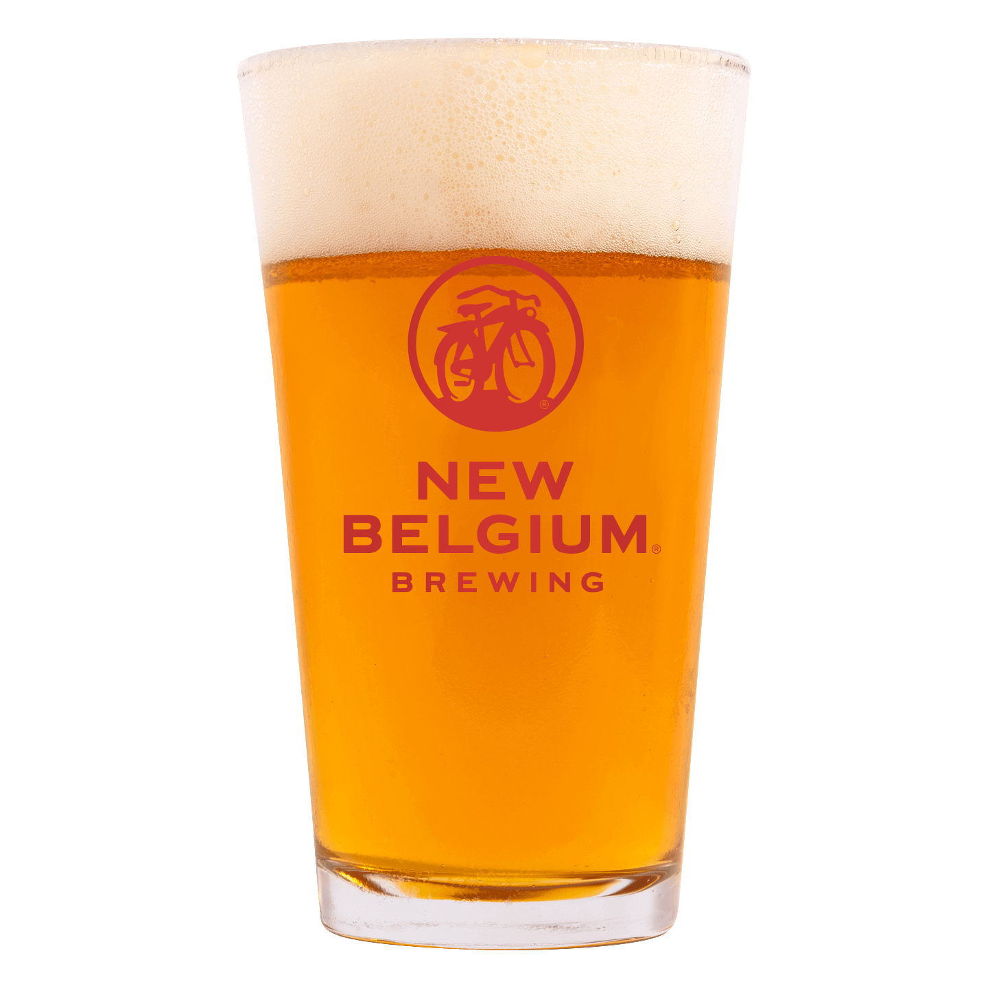 New Belgium pint beer glass