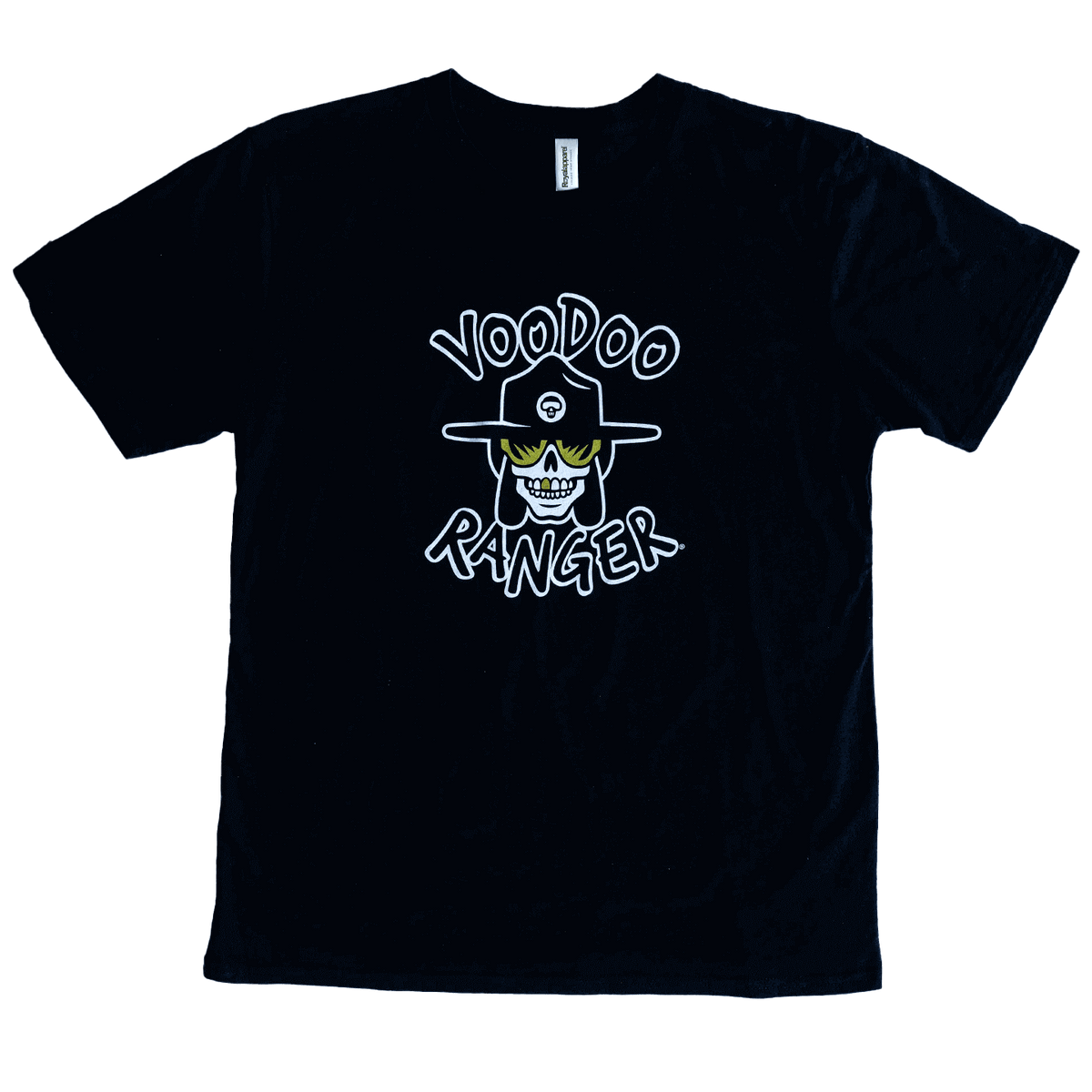 Front of black Voodoo Ranger mask t-shirt