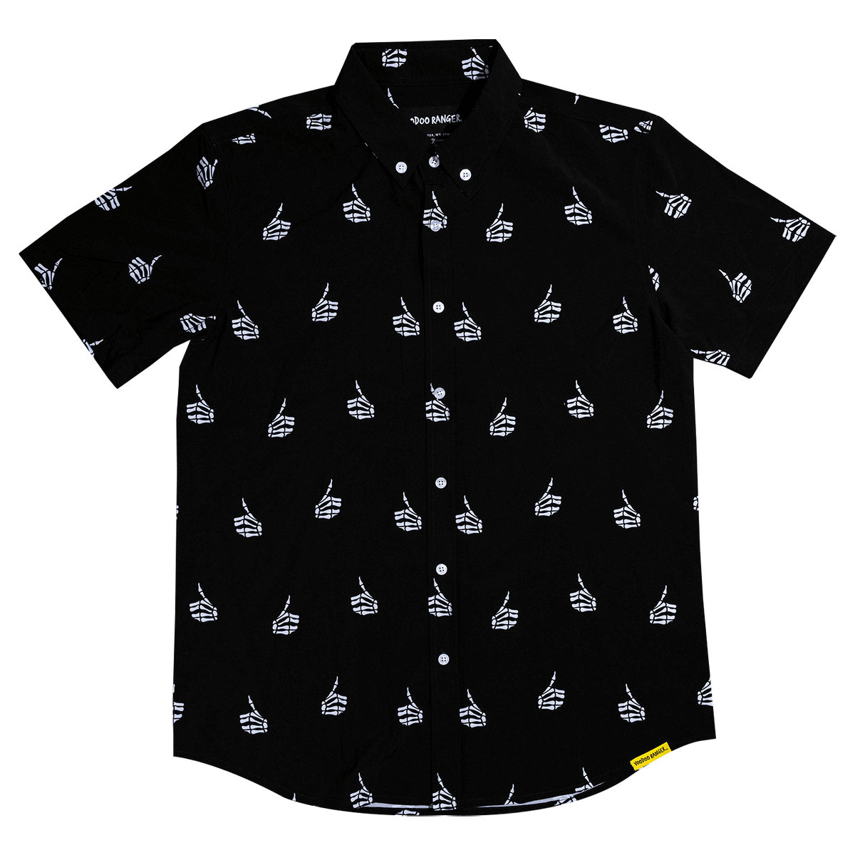 Voodoo Ranger skull hands button down shirt new belgium black