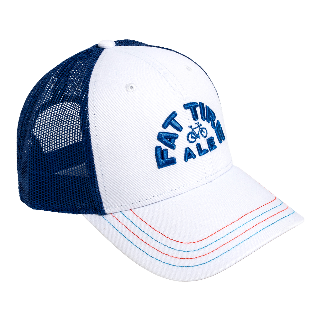 Fat Tire White and Blue Hat