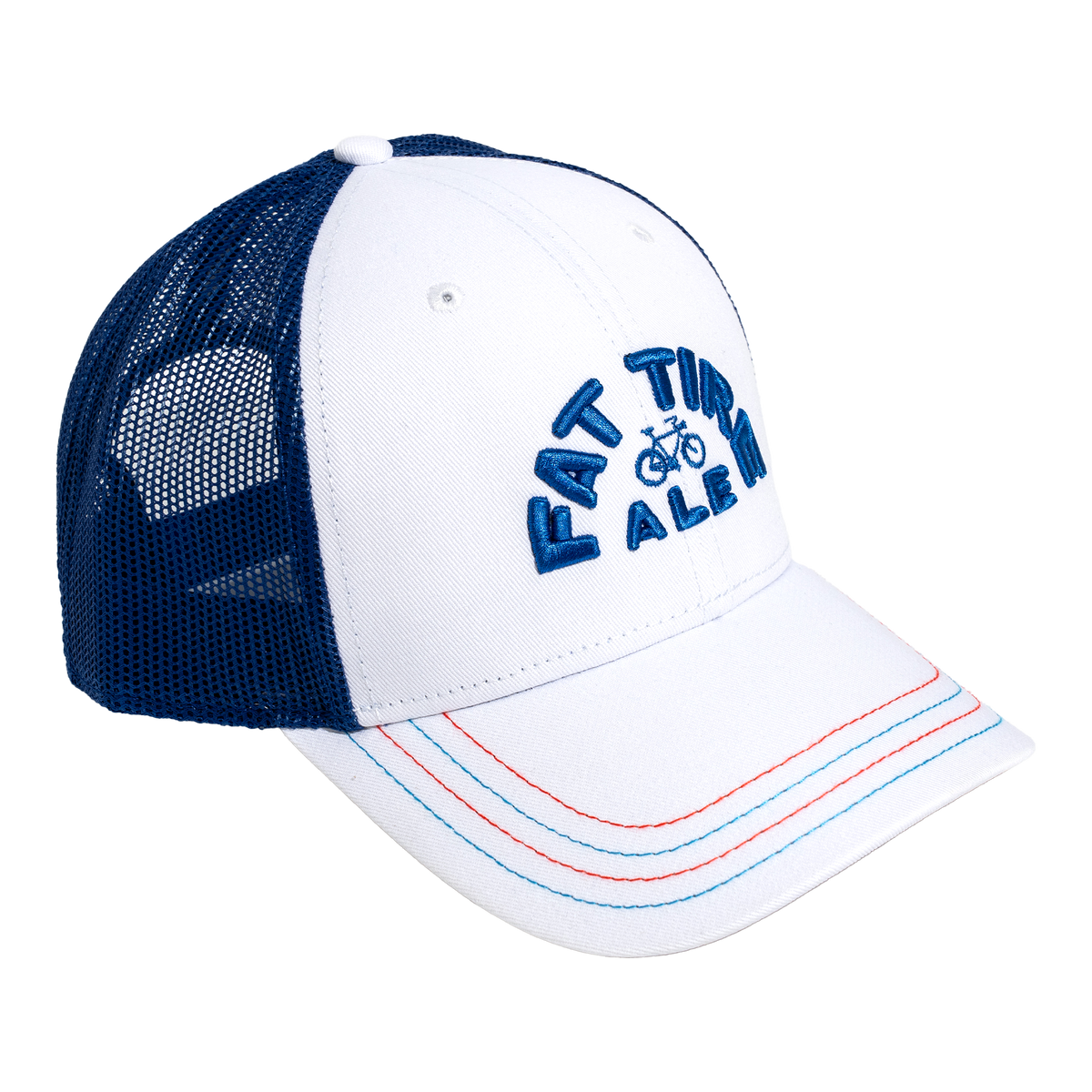 Fat Tire White and Blue Hat