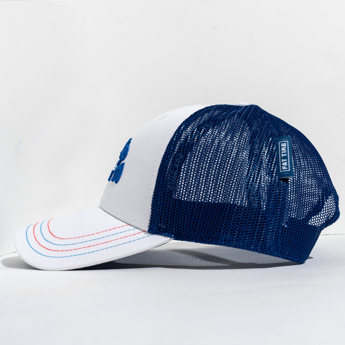 Fat Tire White and Blue Hat