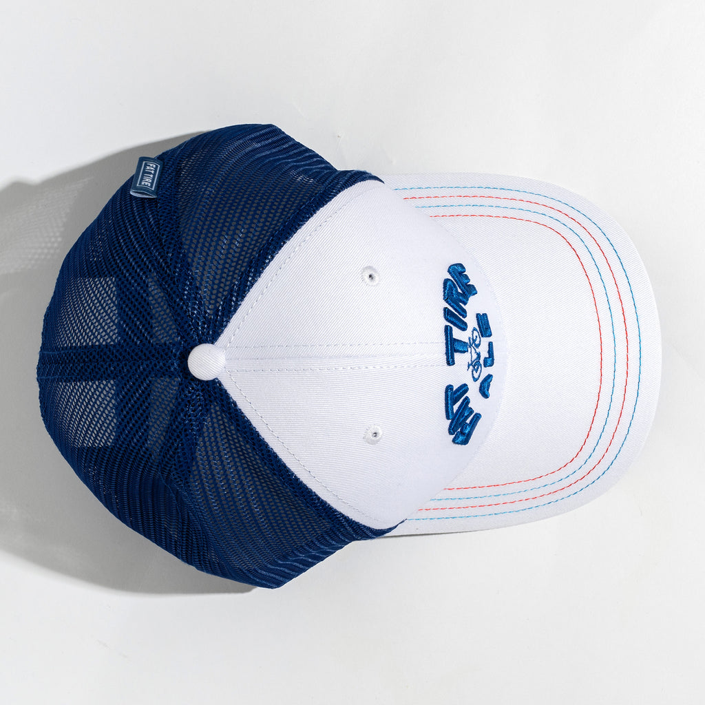 Fat Tire White and Blue Hat