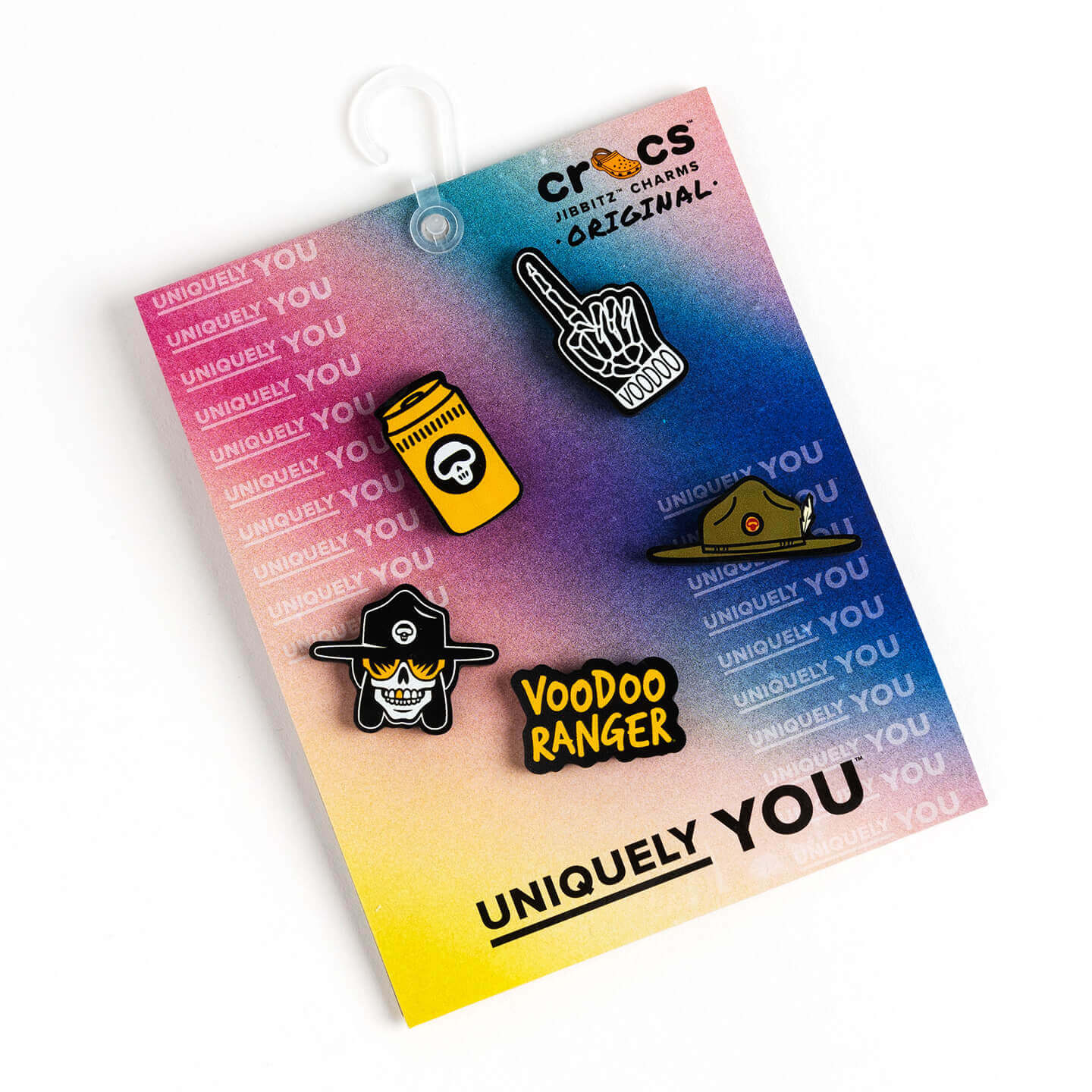 The five Voodoo Ranger Jibbitz in their packaging 