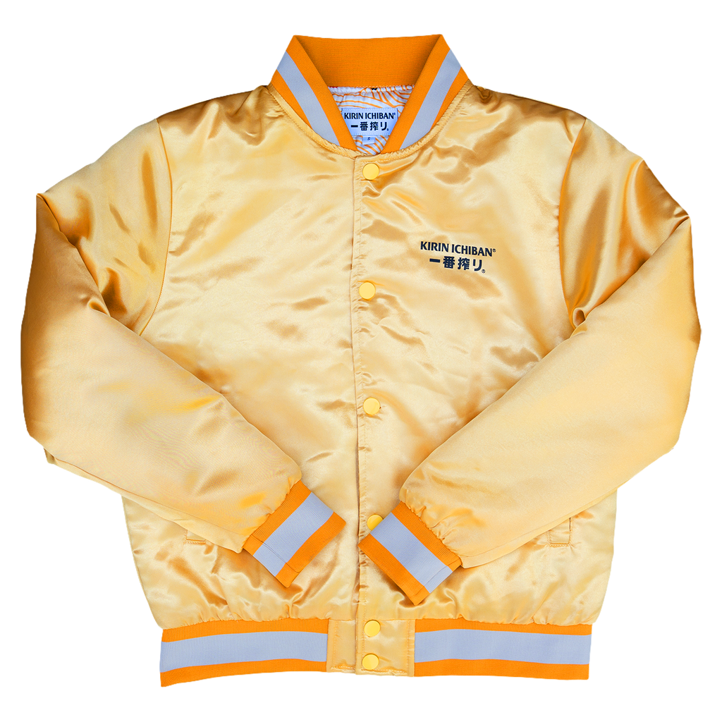 Kirin Gold Satin Bomber Jacket