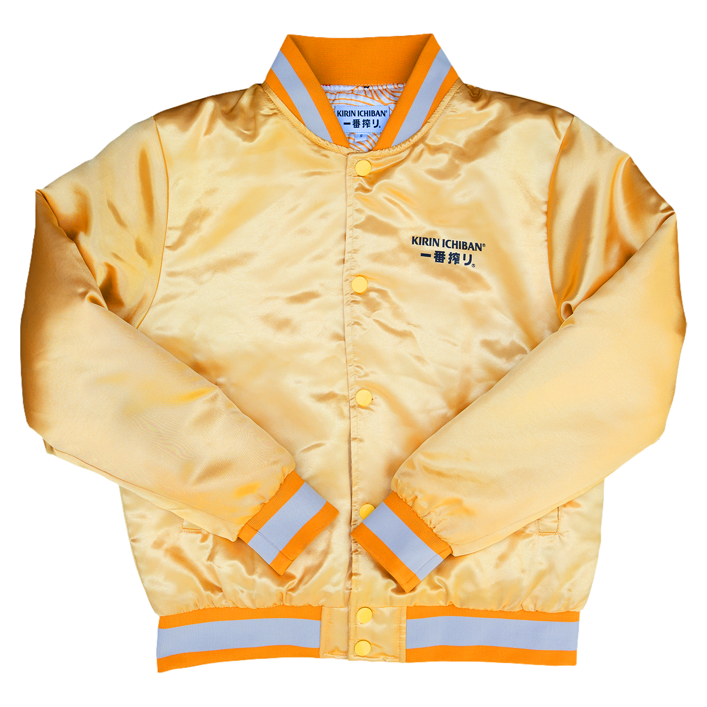 Kirin Gold Satin Bomber Jacket
