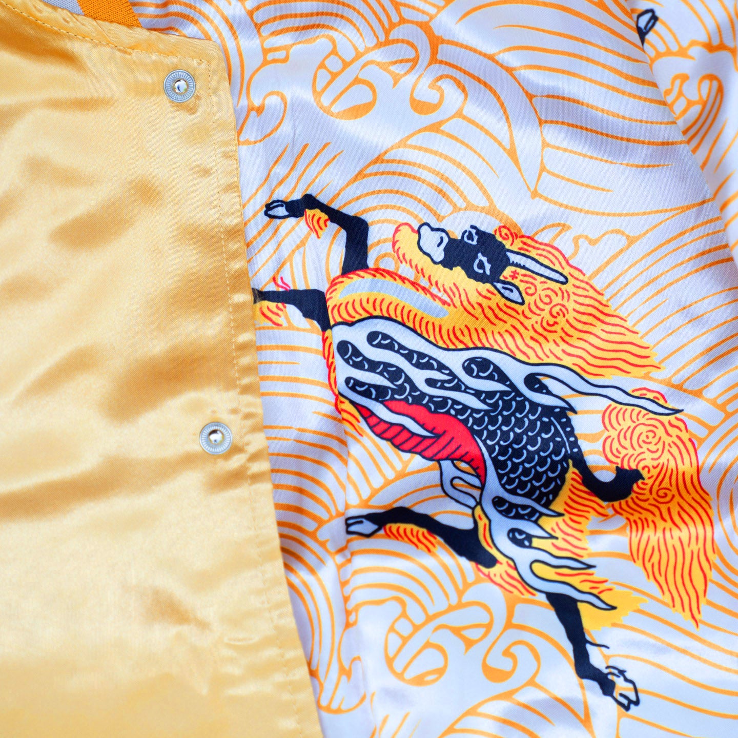 Kirin Gold Satin Bomber Jacket