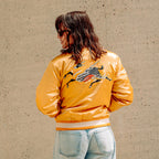 Kirin Gold Satin Bomber Jacket