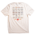 New Belgium 35th Anniversary Bike T-Shirt featuring a lineup of iconic cruiser bike designs