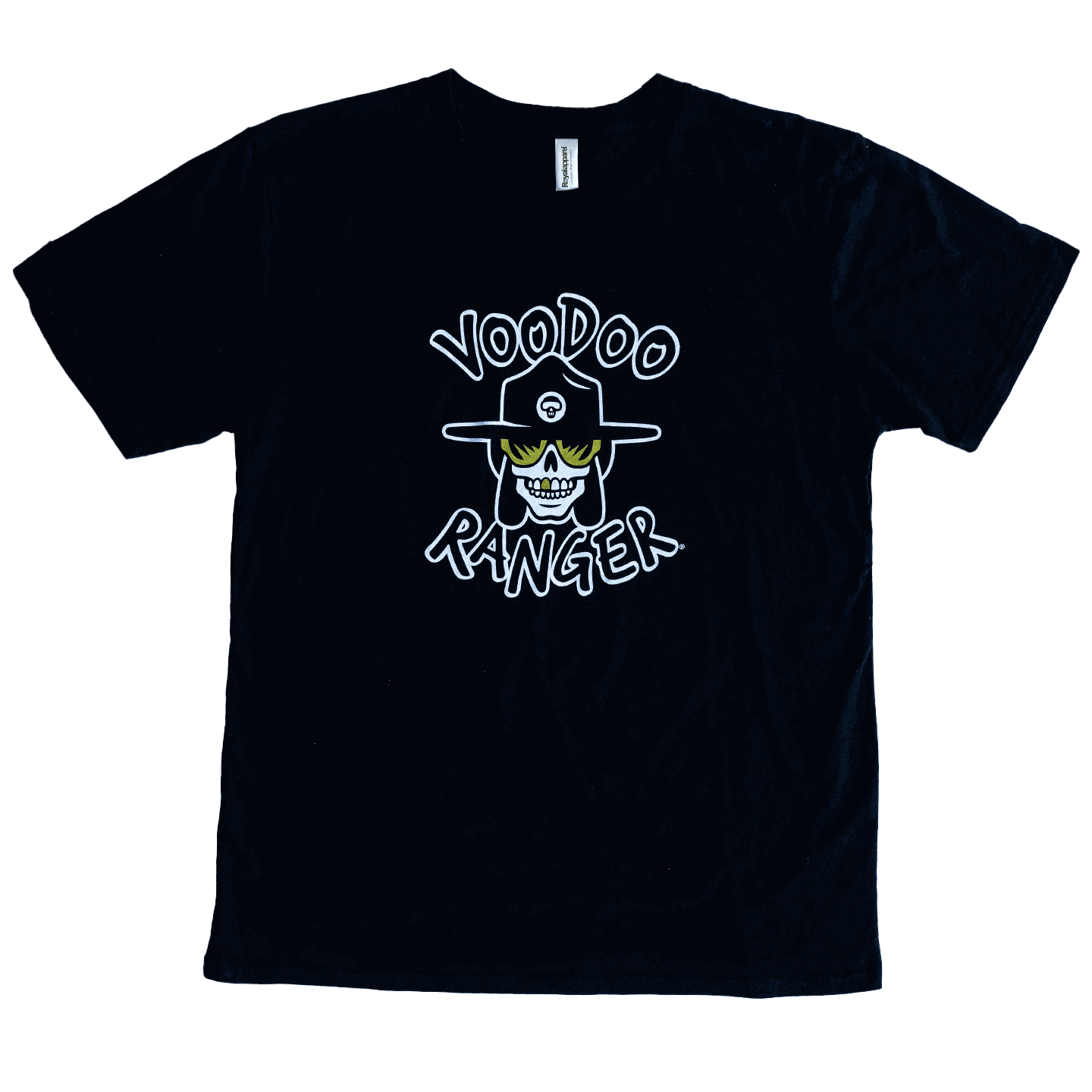 Front of black Voodoo Ranger mask t-shirt