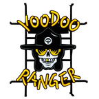 LED sign that features the Voodoo Ranger character head with yellow glasses and a yellow tooth and the words Voodoo Ranger