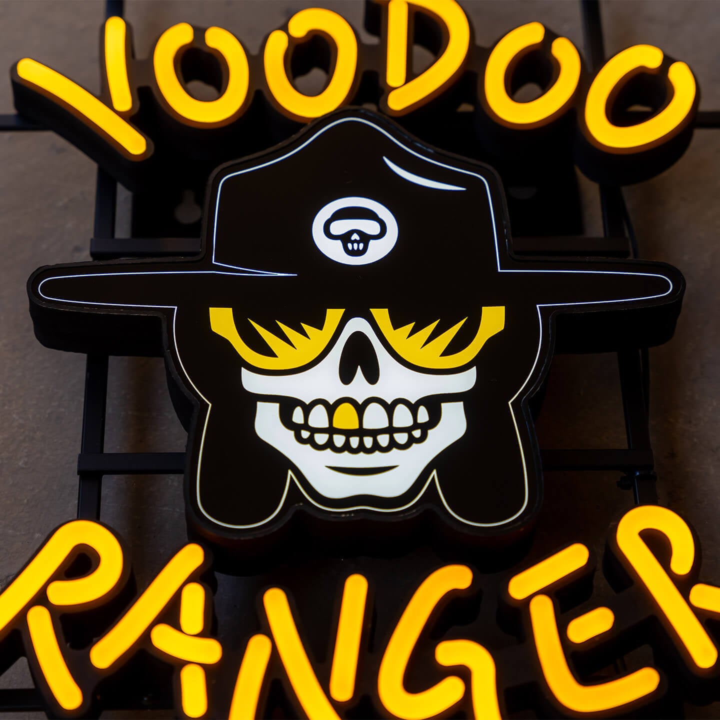 Close up view of the LED sign 